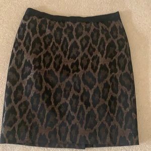 Ann Taylor animal print metallic brown/black skirt